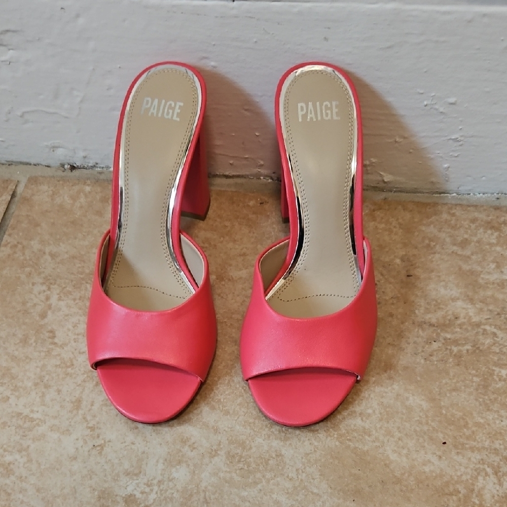 PAIGE Pink Block Heel Sandals